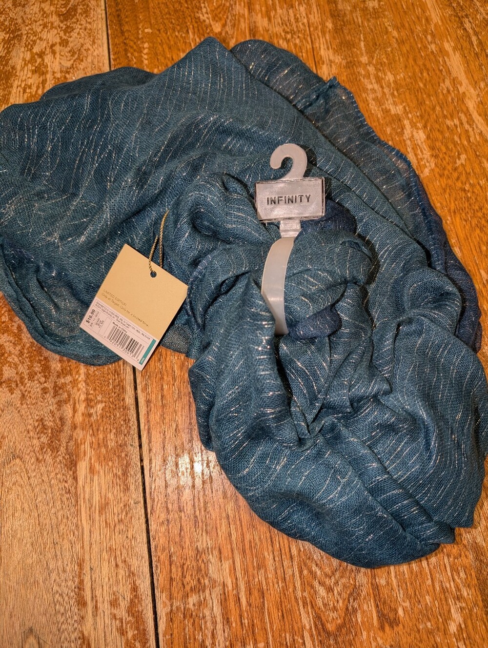 NFINITY Teal Blue Sparkle Infinity Scarf